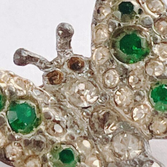 VTG Lot of 3 Mid Century Brooches Rhinestone Enamel Insect Floral Pins - Picture 3 of 16